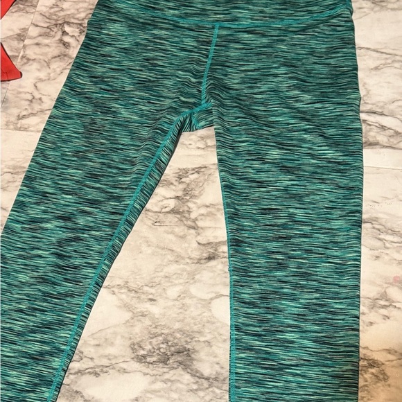 Teal and Blue Heathered Performance Leggings - Picture 4 of 6